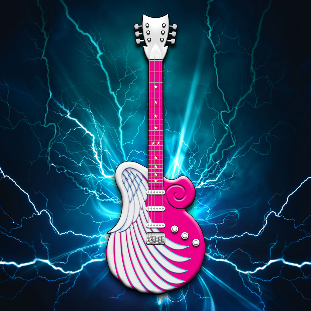 Pink Wing Guitar